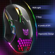 Mouse cablato con illuminazione RGB ONIKUMA CW902, CW902 Wired Mouse(Pink), CW902 Wired Mouse(White), CW902 Wired Mouse(Black), CW902 Wired Mouse(Red Orange Green), CW902 Wired Mouse(Peach)