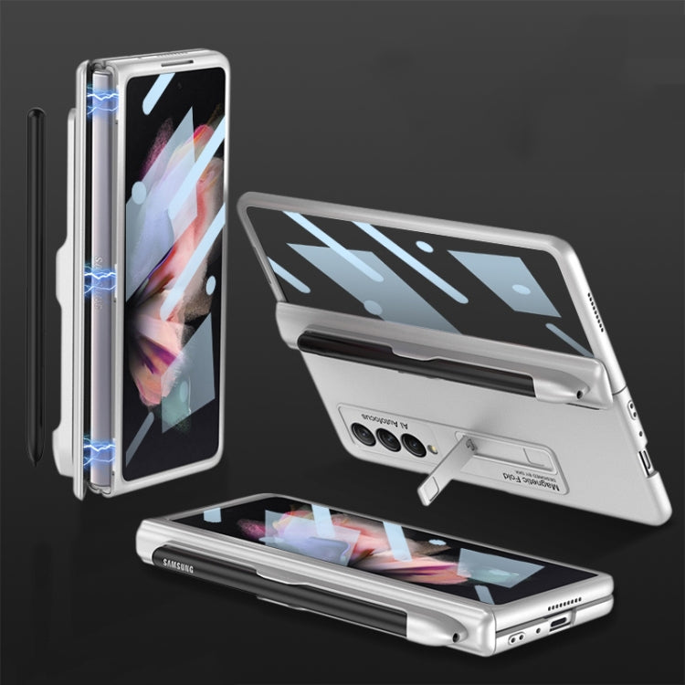 Custodia a libro per telefono a copertura totale magnetica integrata GKK con slot per penna, For Samsung Galaxy Z Fold3 5G