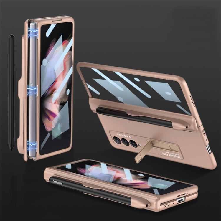 Custodia a libro per telefono a copertura totale magnetica integrata GKK con slot per penna, For Samsung Galaxy Z Fold3 5G