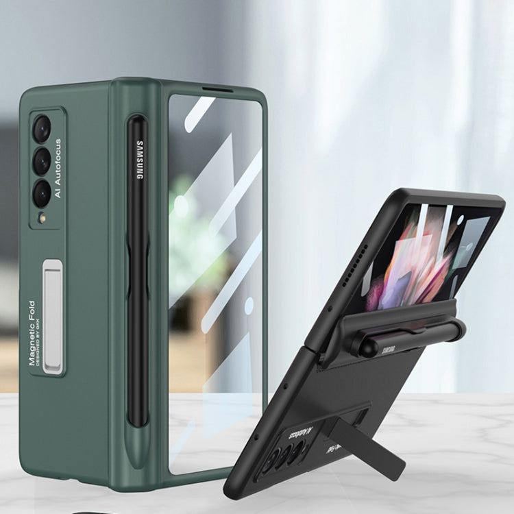 Custodia a libro per telefono a copertura totale magnetica integrata GKK con slot per penna, For Samsung Galaxy Z Fold3 5G