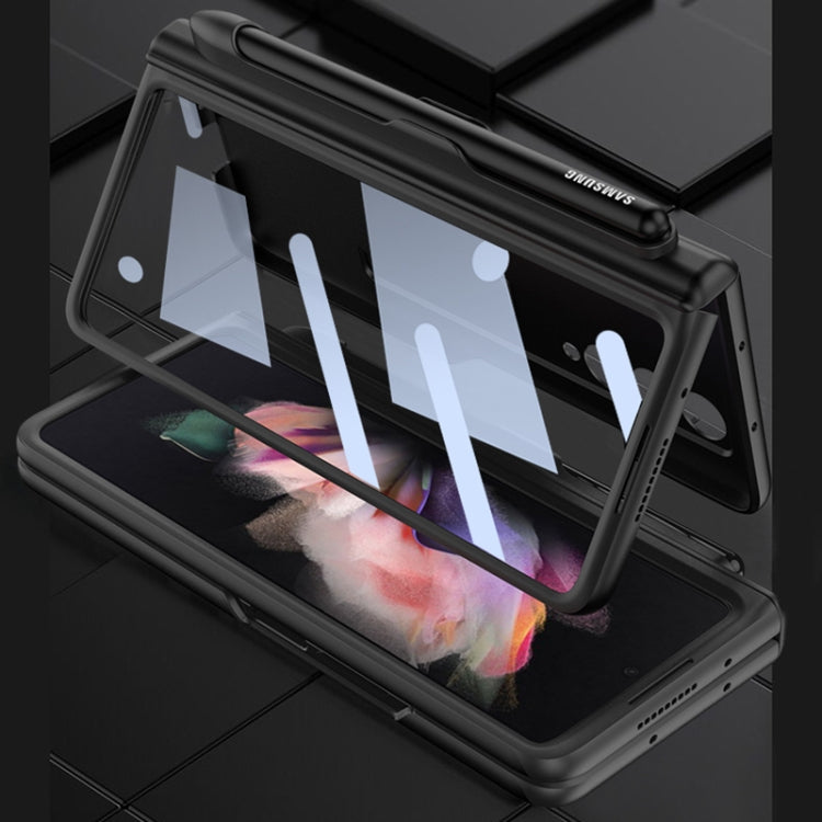 Custodia a libro per telefono a copertura totale magnetica integrata GKK con slot per penna, For Samsung Galaxy Z Fold3 5G