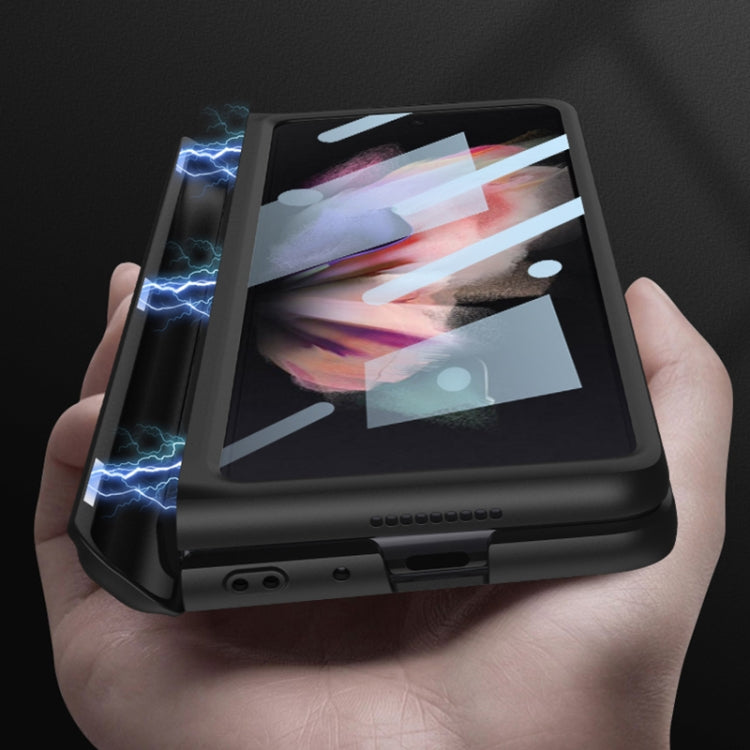 Custodia a libro per telefono a copertura totale magnetica integrata GKK con slot per penna, For Samsung Galaxy Z Fold3 5G