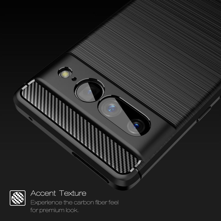 Custodia per telefono TPU in fibra di carbonio con trama spazzolata, For Google Pixel 7 Pro 5G, For Google Pixel 7 5G