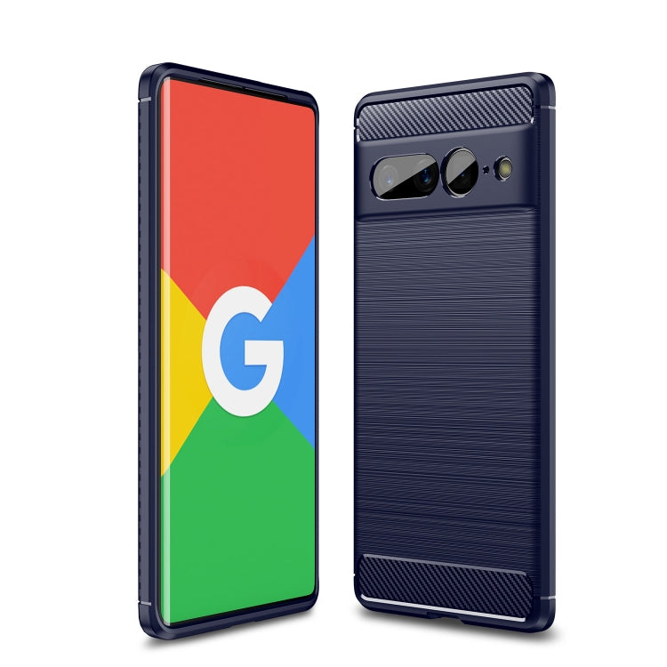Custodia per telefono TPU in fibra di carbonio con trama spazzolata, For Google Pixel 7 Pro 5G, For Google Pixel 7 5G