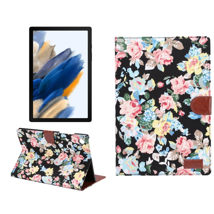 Custodia Smart Tablet in pelle di stoffa fiore, For Samsung Galaxy Tab A8 10.5 2021 X200 / X205