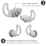 iMeBoBo A1 Shark Fin Version Tappi per le orecchie con riduzione del rumore per dormire in silicone nano, Two Layer, Three Layer