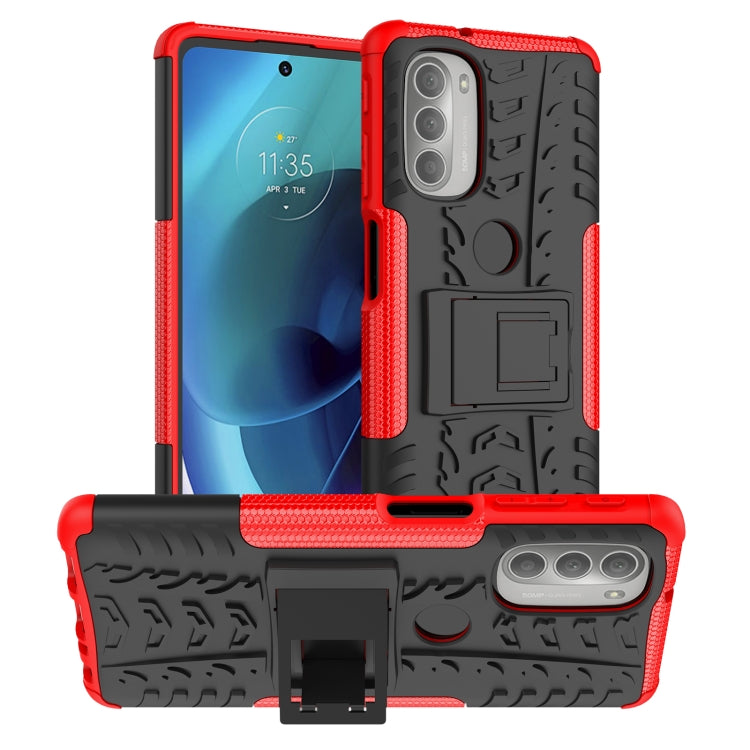 Gomma Texture TPU + Custodia per telefono PC con supporto, For Motorola Moto G51 5G, For Motorola Moto G71 5G, For Motorola Moto G31 / G41