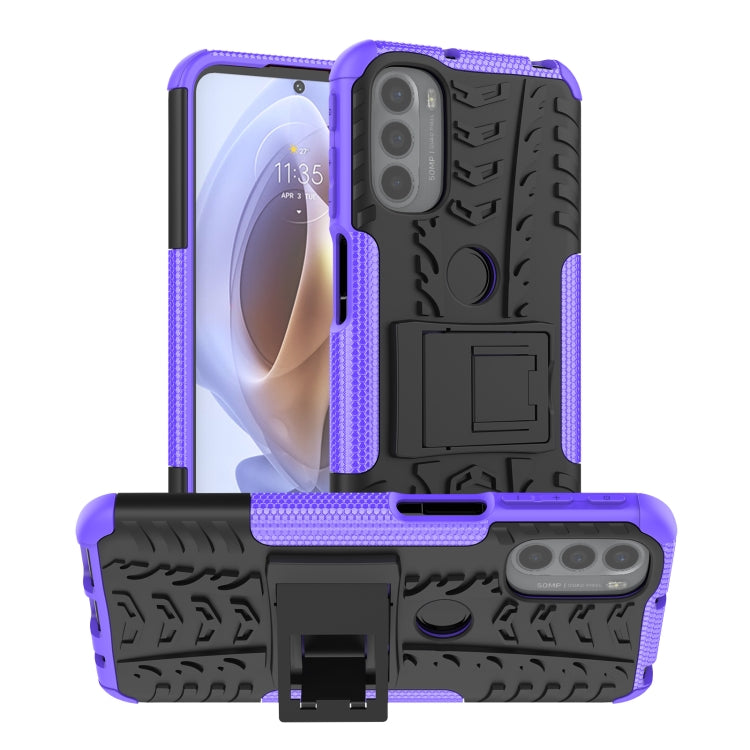 Gomma Texture TPU + Custodia per telefono PC con supporto, For Motorola Moto G51 5G, For Motorola Moto G71 5G, For Motorola Moto G31 / G41