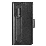 Custodia per telefono in pelle con slot per penna multifunzione, For Samsung Galaxy Z Fold3 5G