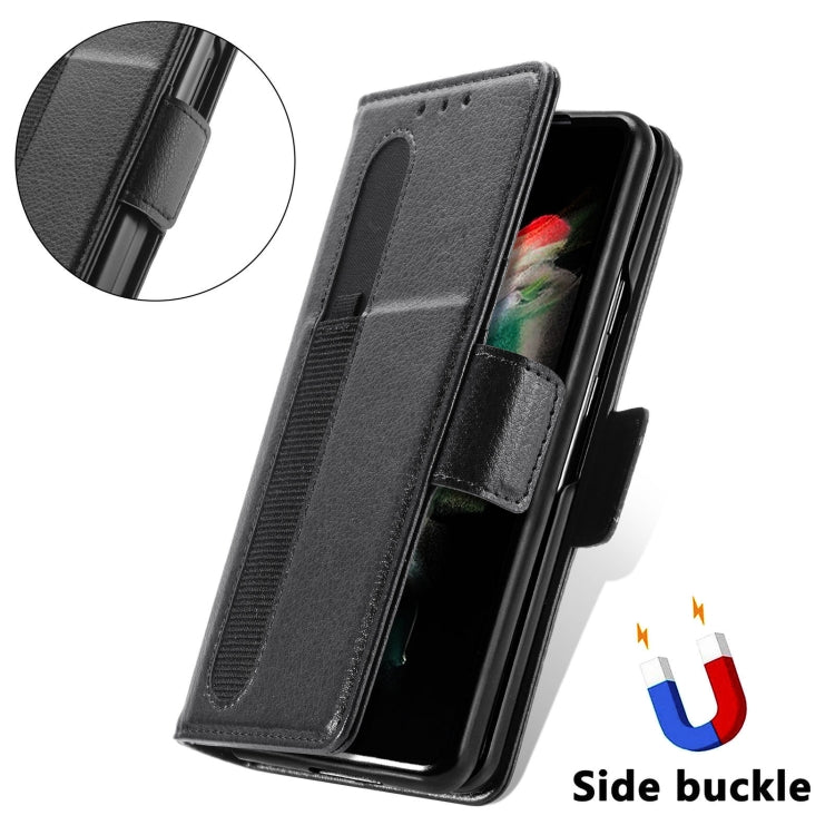 Custodia per telefono in pelle con slot per penna multifunzione, For Samsung Galaxy Z Fold3 5G