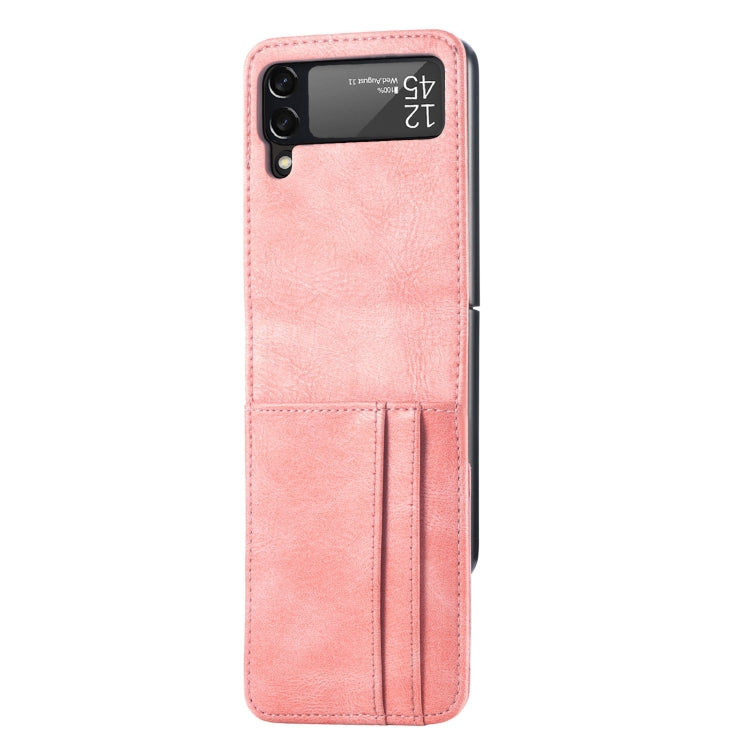 Custodia per telefono in pelle con slot per schede a vibrazione verticale, For Samsung Galaxy Z Flip3 5G