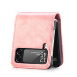 Custodia per telefono in pelle con slot per schede a vibrazione verticale, For Samsung Galaxy Z Flip3 5G