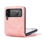 Custodia per telefono in pelle con slot per schede a vibrazione verticale, For Samsung Galaxy Z Flip3 5G