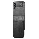 Custodia per telefono in pelle con slot per schede a vibrazione verticale, For Samsung Galaxy Z Flip3 5G