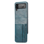 Custodia per telefono in pelle con slot per schede a vibrazione verticale, For Samsung Galaxy Z Flip3 5G