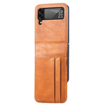 Custodia per telefono in pelle con slot per schede a vibrazione verticale, For Samsung Galaxy Z Flip3 5G