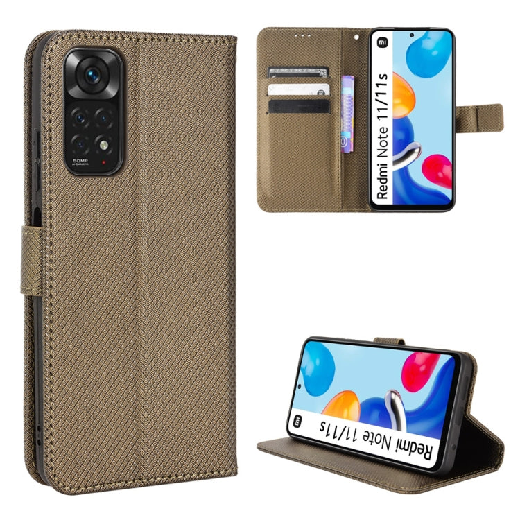 Custodia per telefono in pelle con trama a diamante, For Xiaomi Redmi 9, For Xiaomi Redmi Note 11 4G Global / Note 11S, For Xiaomi Redmi Note 11 Pro 5G / 4G Global, For Xiaomi Mi 11 Ultra