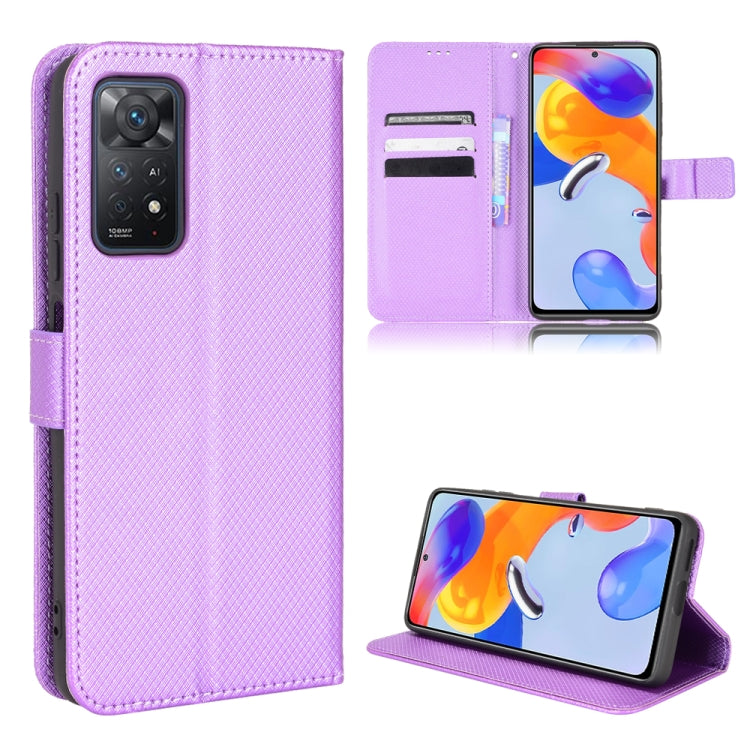 Custodia per telefono in pelle con trama a diamante, For Xiaomi Redmi 9, For Xiaomi Redmi Note 11 4G Global / Note 11S, For Xiaomi Redmi Note 11 Pro 5G / 4G Global, For Xiaomi Mi 11 Ultra