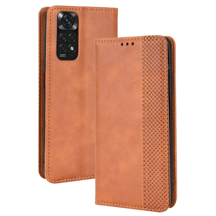 Custodia per telefono in pelle di cavallo pazzo retrò con fibbia magnetica, For Motorola Moto Edge 30 Pro/Edge+ 2022/Edge X30, For Wiko Y82, For Xiaomi Redmi Note 11S / Note 11 4G Overseas Version, For Xiaomi Redmi Note 11 Pro 4G / 5G Overseas Version ...