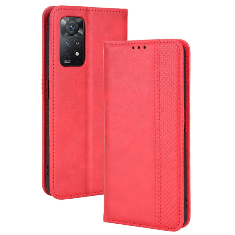 Custodia per telefono in pelle di cavallo pazzo retrò con fibbia magnetica, For Motorola Moto Edge 30 Pro/Edge+ 2022/Edge X30, For Wiko Y82, For Xiaomi Redmi Note 11S / Note 11 4G Overseas Version, For Xiaomi Redmi Note 11 Pro 4G / 5G Overseas Version ...