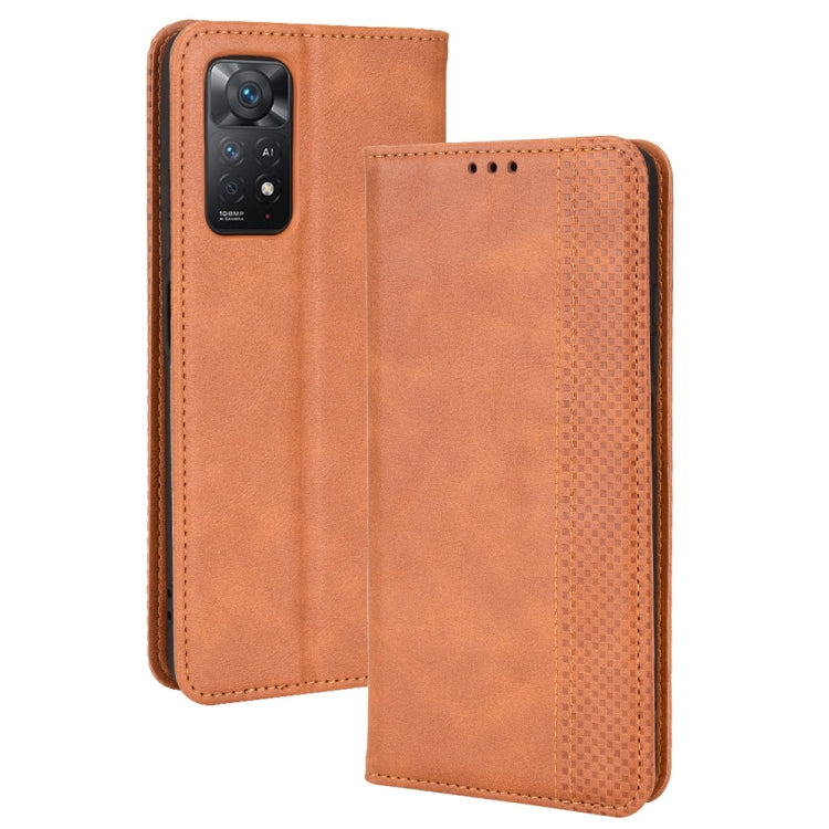 Custodia per telefono in pelle di cavallo pazzo retrò con fibbia magnetica, For Motorola Moto Edge 30 Pro/Edge+ 2022/Edge X30, For Wiko Y82, For Xiaomi Redmi Note 11S / Note 11 4G Overseas Version, For Xiaomi Redmi Note 11 Pro 4G / 5G Overseas Version ...