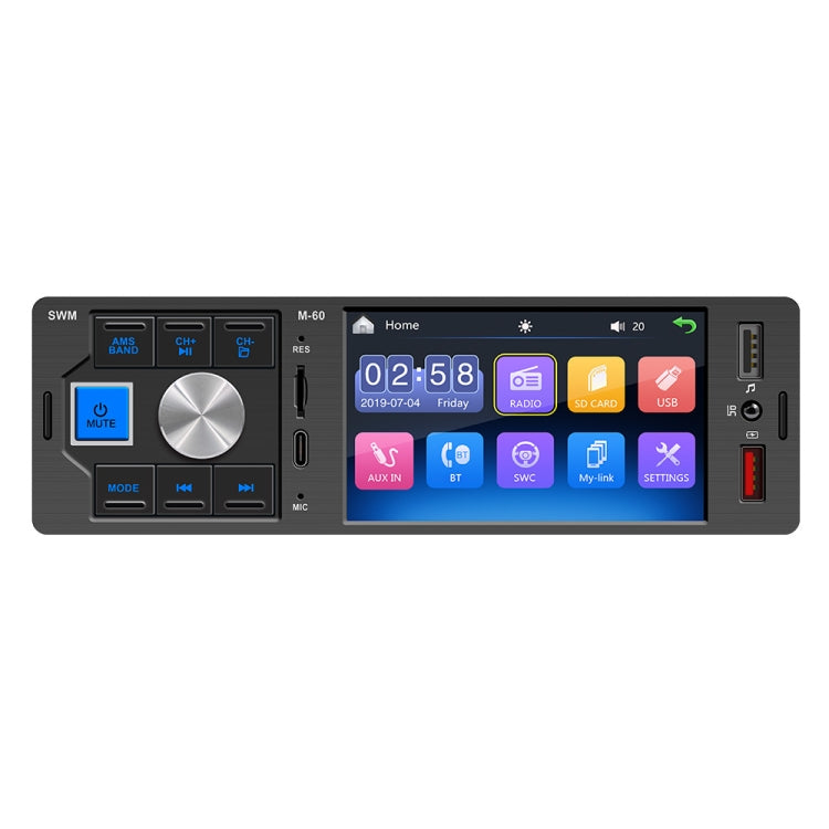 M-60 Ricevitore autoradio touch screen da 4,0 pollici Lettore MP5 Bluetooth con telecomando, FM60