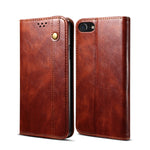 Custodia portafoglio in pelle con trama per smartphone compatibil