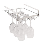 Portabicchieri per scolapiatti con ripiano in vetro da vino sospeso in acciaio inossidabile 304, Cup Holder