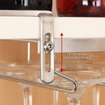 Portabicchieri per scolapiatti con ripiano in vetro da vino sospeso in acciaio inossidabile 304, Cup Holder