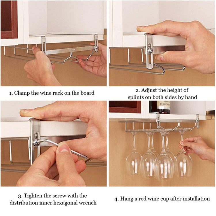 Portabicchieri per scolapiatti con ripiano in vetro da vino sospeso in acciaio inossidabile 304, Cup Holder
