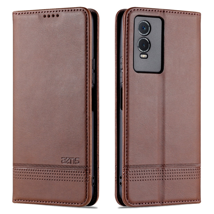 Custodia per telefono in pelle con texture di vitello magnetica AZNS, For vivo Y76s / Y74s, For Honor Play 30 Plus, For Redmi Note 11 4G Overseas Version / Note 11S, For Redmi Note 11 Pro Overseas Version