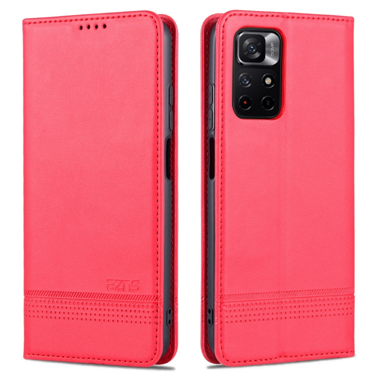 Custodia per telefono in pelle con texture di vitello magnetica AZNS, For vivo Y76s / Y74s, For Honor Play 30 Plus, For Redmi Note 11 4G Overseas Version / Note 11S, For Redmi Note 11 Pro Overseas Version
