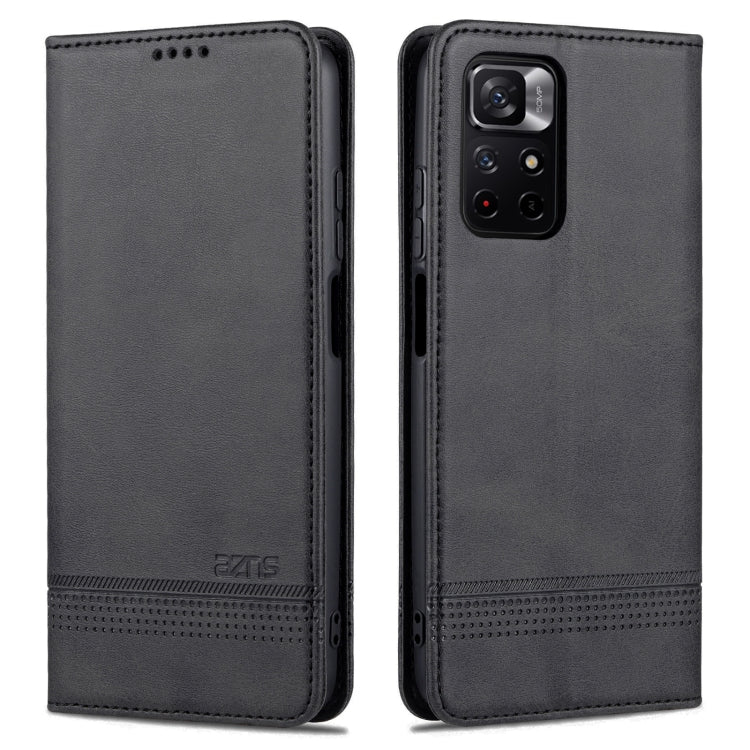 Custodia per telefono in pelle con texture di vitello magnetica AZNS, For vivo Y76s / Y74s, For Honor Play 30 Plus, For Redmi Note 11 4G Overseas Version / Note 11S, For Redmi Note 11 Pro Overseas Version