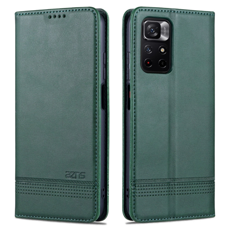 Custodia per telefono in pelle con texture di vitello magnetica AZNS, For vivo Y76s / Y74s, For Honor Play 30 Plus, For Redmi Note 11 4G Overseas Version / Note 11S, For Redmi Note 11 Pro Overseas Version