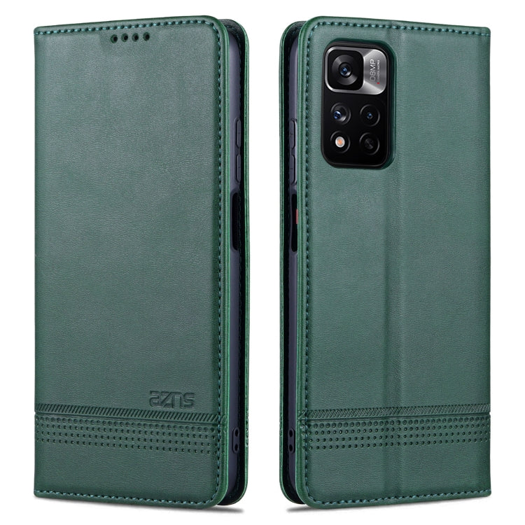 Custodia per telefono in pelle con texture di vitello magnetica AZNS, For vivo Y76s / Y74s, For Honor Play 30 Plus, For Redmi Note 11 4G Overseas Version / Note 11S, For Redmi Note 11 Pro Overseas Version