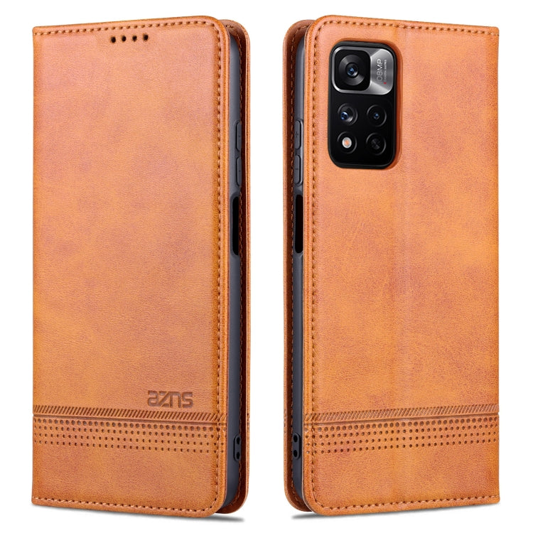 Custodia per telefono in pelle con texture di vitello magnetica AZNS, For vivo Y76s / Y74s, For Honor Play 30 Plus, For Redmi Note 11 4G Overseas Version / Note 11S, For Redmi Note 11 Pro Overseas Version