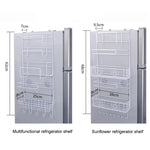 Scaffale multistrato per frigorifero Scaffale laterale Supporto per parete laterale Organizzatore da cucina multifunzione Famiglia, Multifunctional Rack, Sun Flower Rack
