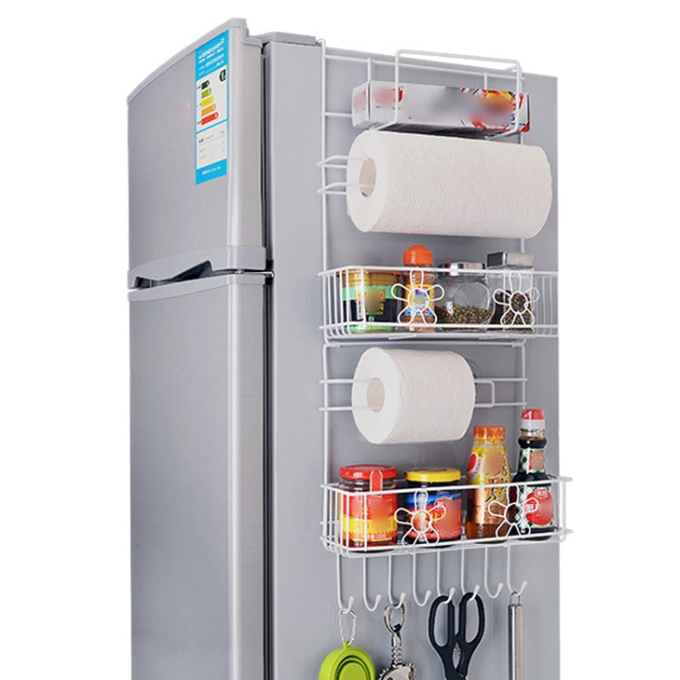 Scaffale multistrato per frigorifero Scaffale laterale Supporto per parete laterale Organizzatore da cucina multifunzione Famiglia, Multifunctional Rack, Sun Flower Rack