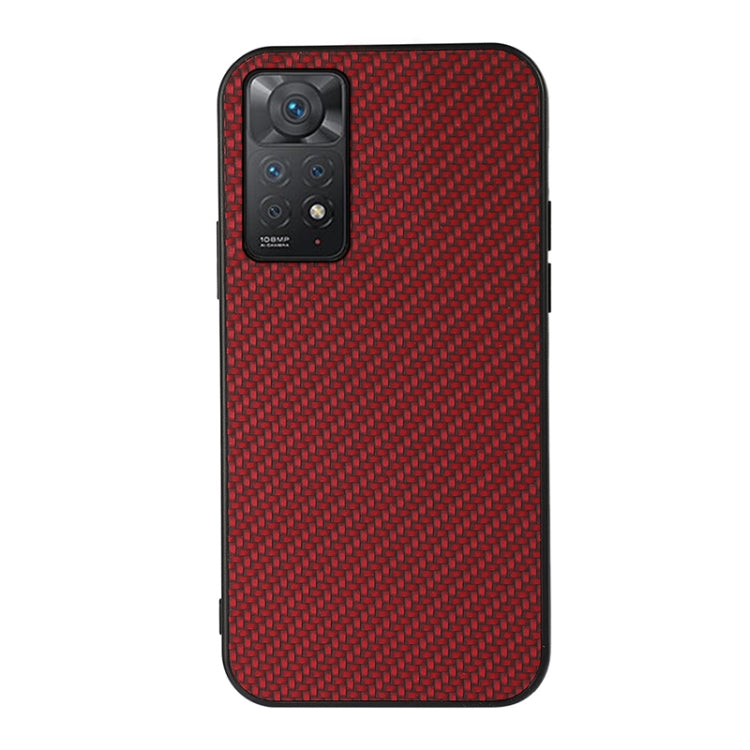 Custodia antiurto in fibra di carbonio con foro accurato, For Xiaomi Redmi Note 11 4G Global / Note 11S, For Xiaomi Redmi Note 11 Pro Global