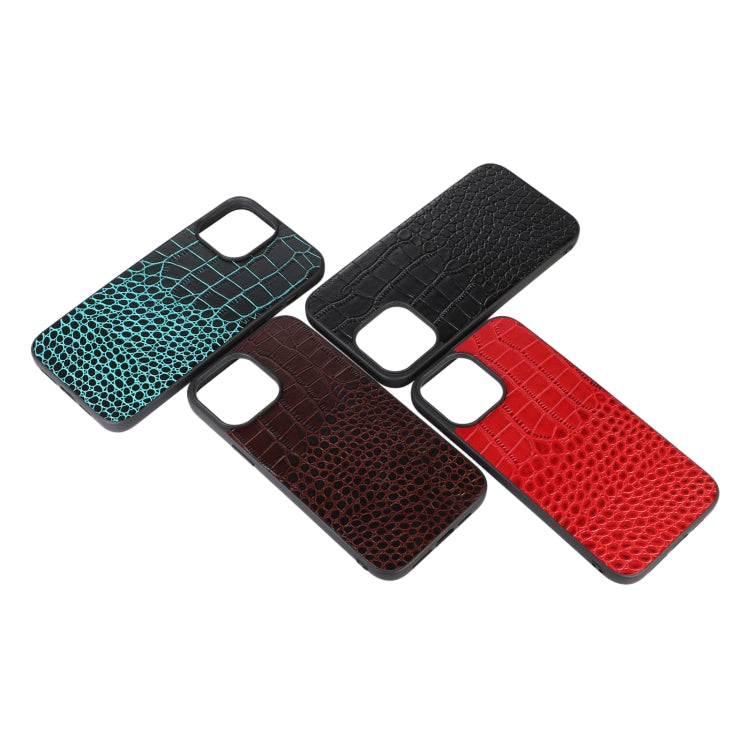 Custodia in pelle con strato coccodrillo per iPhone 13