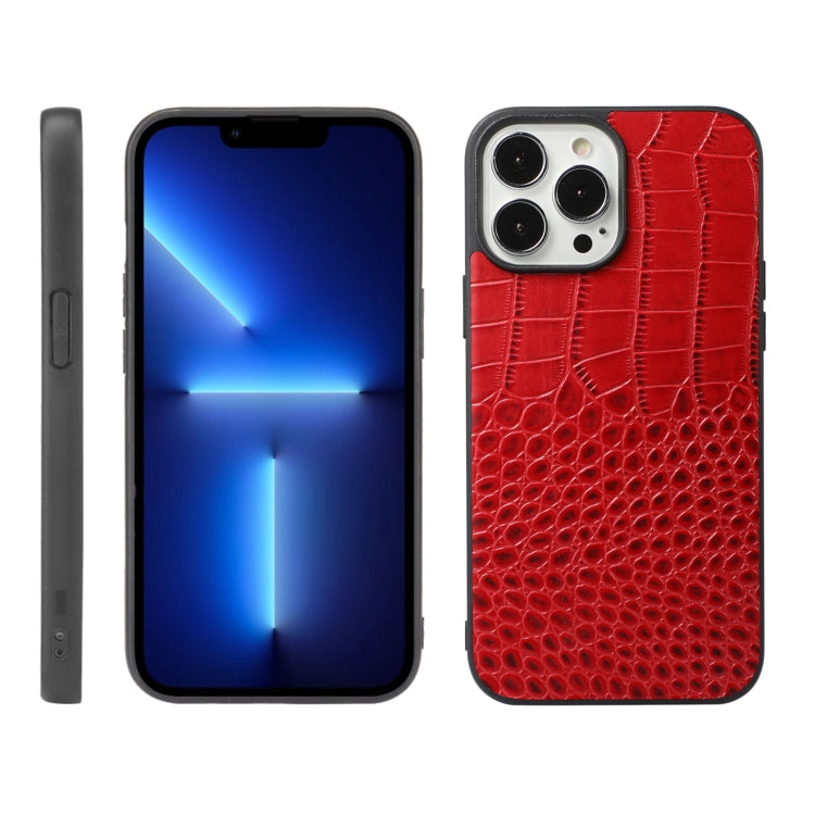 Custodia in pelle con strato coccodrillo per iPhone 13