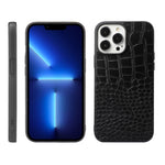 Custodia in pelle con strato coccodrillo per iPhone 13