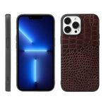 Custodia in pelle con strato coccodrillo per iPhone 13