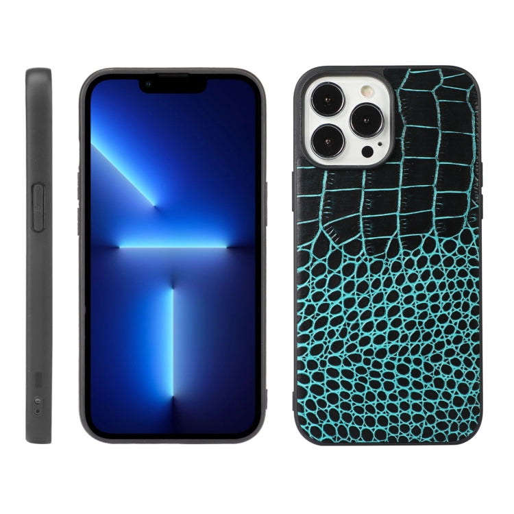 Custodia in pelle con strato coccodrillo per iPhone 13