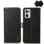 KHAZNEH Custodia per telefono RFID in vera pelle Litchi magnetica laterale, For Nokia G21 / G11 4G, For OnePlus Nord CE 2 5G, For OPPO Realme 9 Pro+