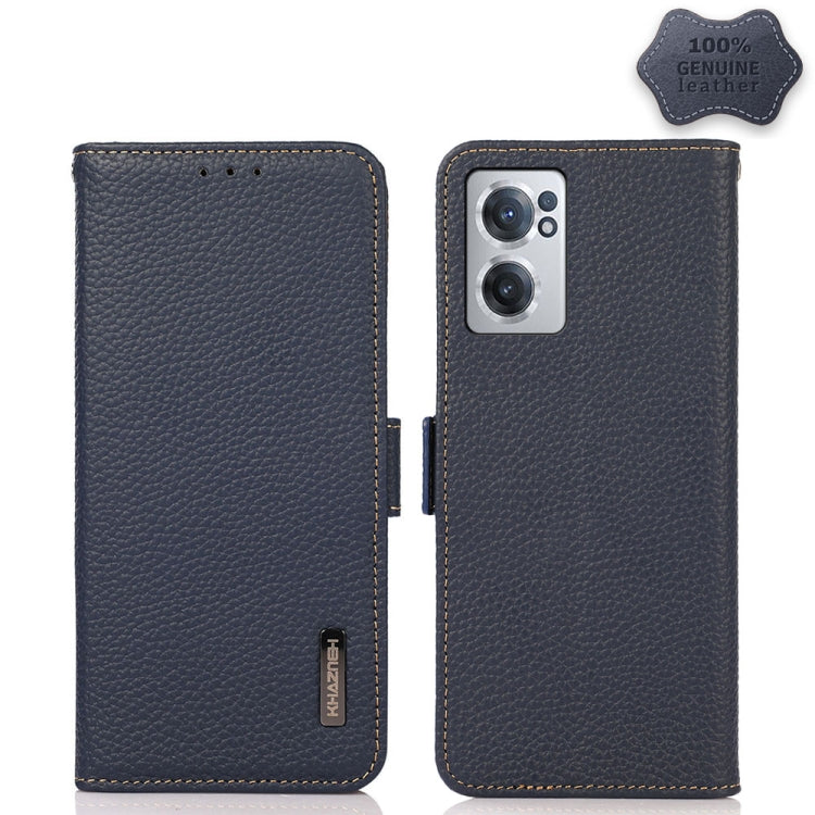 KHAZNEH Custodia per telefono RFID in vera pelle Litchi magnetica laterale, For Nokia G21 / G11 4G, For OnePlus Nord CE 2 5G, For OPPO Realme 9 Pro+