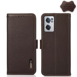KHAZNEH Custodia per telefono RFID in vera pelle Litchi magnetica laterale, For Nokia G21 / G11 4G, For OnePlus Nord CE 2 5G, For OPPO Realme 9 Pro+