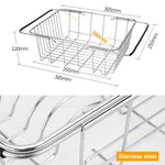 Scolapiatti da cucina Cestello di scarico per lavello Lavaggio Verdure Frutta Supporto per asciugatura Cremagliera regolabile in acciaio inossidabile, Arch Net Style, Flat Bottom Style, Ordinary Style
