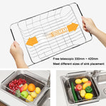 Scolapiatti da cucina Cestello di scarico per lavello Lavaggio Verdure Frutta Supporto per asciugatura Cremagliera regolabile in acciaio inossidabile, Arch Net Style, Flat Bottom Style, Ordinary Style