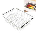 Scolapiatti da cucina Cestello di scarico per lavello Lavaggio Verdure Frutta Supporto per asciugatura Cremagliera regolabile in acciaio inossidabile, Arch Net Style, Flat Bottom Style, Ordinary Style